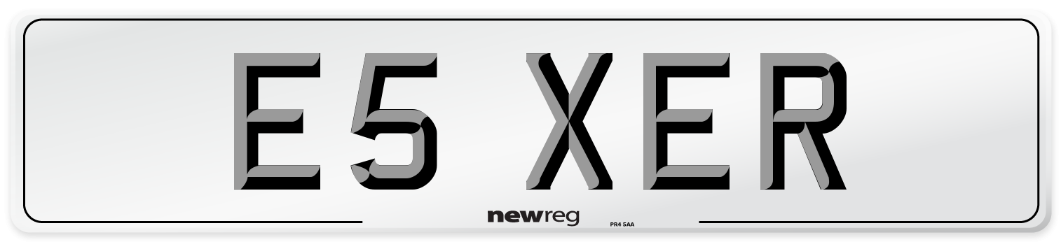 E5 XER Number Plate from New Reg